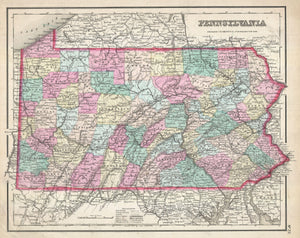 Map of Pennsylvania, 1857