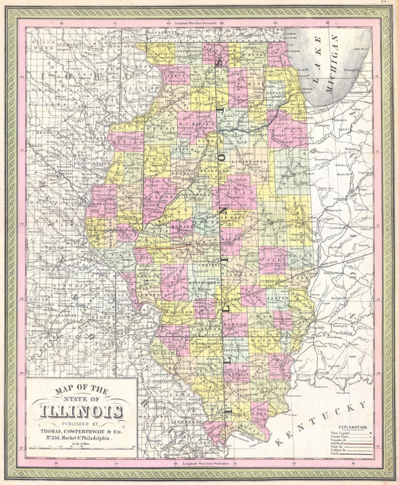 Map of Illinois, 1850