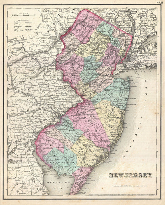Map of New Jersey, 1857