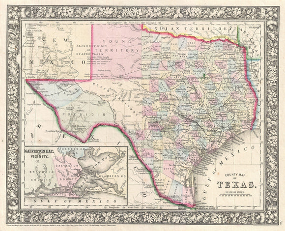 Map of Texas, 1866