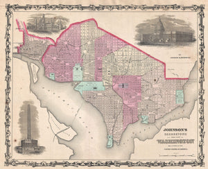 Map of Washington D.C. and Georgetown, 1861