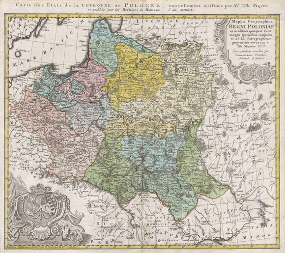 Map of Poland, 1750