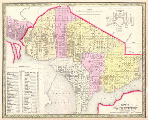 Map of Washington D.C. and Georgetown, 1850