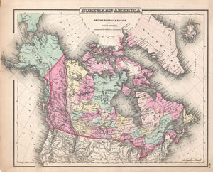 Map of Canada and Alaska, 1857