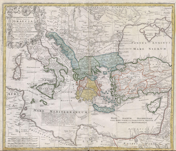 Map of Ancient Greece and the Eastern Mediterranean, 1741