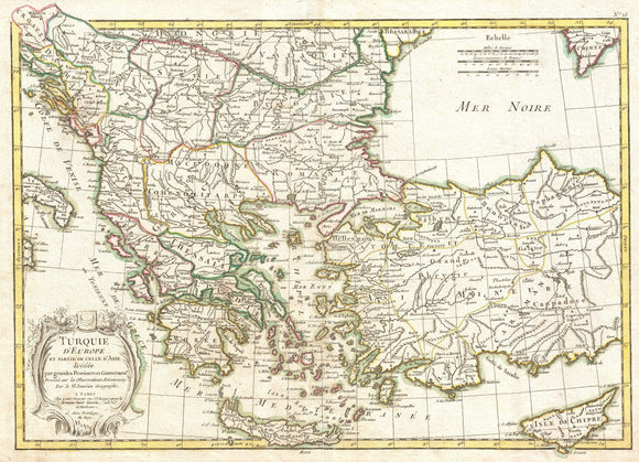 Map of Greece, Turkey, Macedonia and the Balkans, 1771