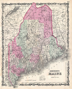 Map of Maine, 1862