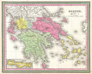 Map of Greece, 1853