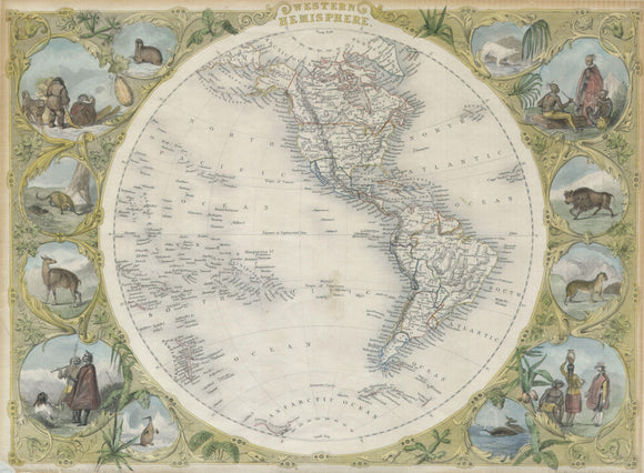 Map of the Western Hemisphere, 1850