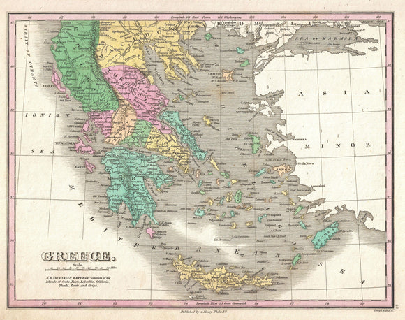 Map of Greece, 1827