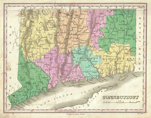 Map of Connecticut, 1827