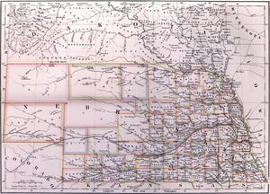 Map of Nebraska, 1884