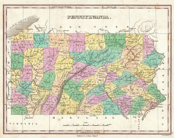 Map of Pennsylvania, 1827