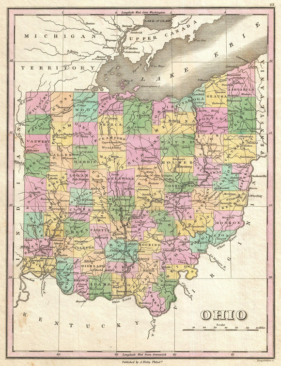 Map of Ohio, 1827