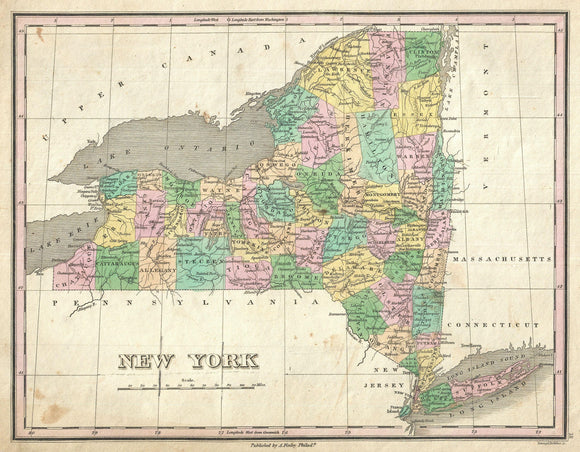 Map of New York State, 1827