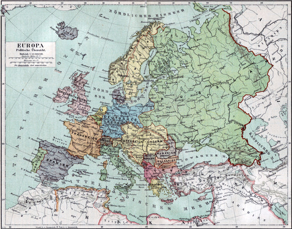 Map of Europa, 1890