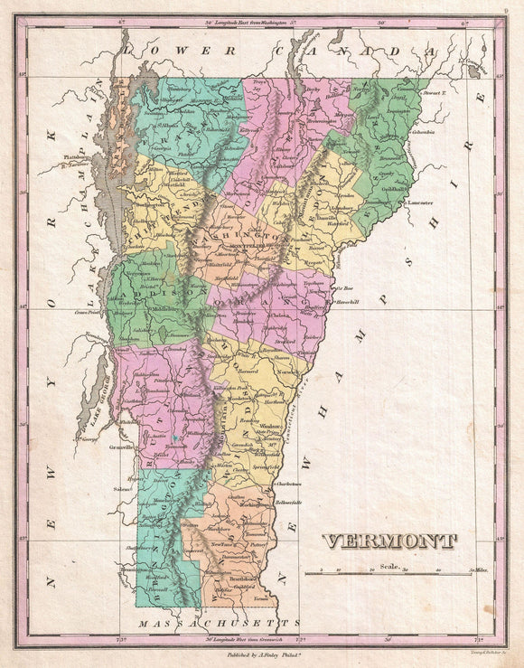 Map of Vermont, 1827