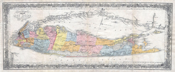 Map of Long Island, New York, 1857