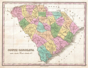 Map of South Carolina, 1827