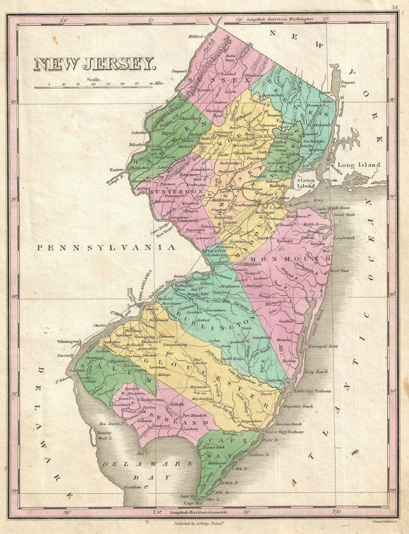 Map of New Jersey, 1827