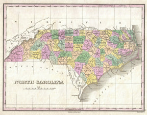 Map of North Carolina, 1827