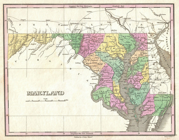 Map of Maryland, 1827