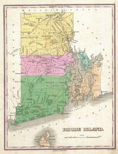 Map of Rhode Island, 1827