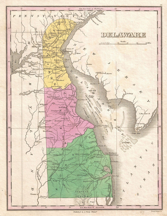 Map of Delaware, 1827