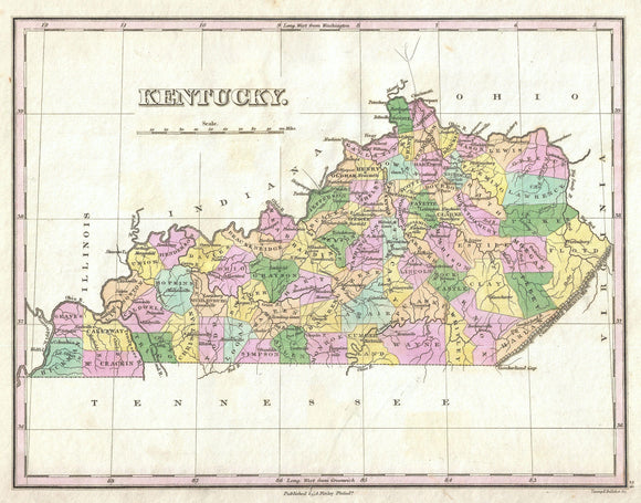 Map of Kentucky, 1827