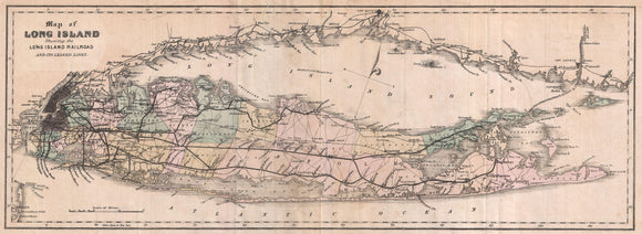 Railroad Map of Long Island, New York, 1882