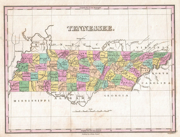 Map of Tennessee, 1827