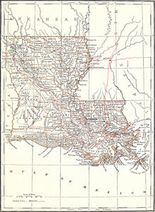 Map of Louisiana, 1883