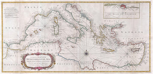 Map or Chart of the Mediterranean Sea, 1745