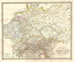 Map of Germany or Germania Magna in Ancient Times, 1855