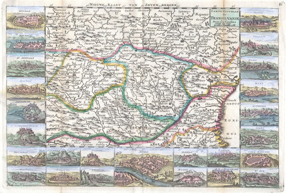 Map of Transylvania and Moldova, 1710