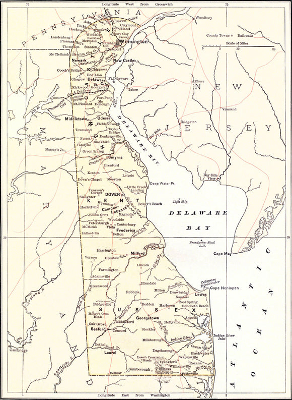 Map of Delaware, 1878