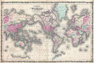 Johnson's Map of the World on Mercator's Projection, 1862