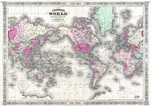 Johnson's Map of the World on Mercator's Projection, 1865